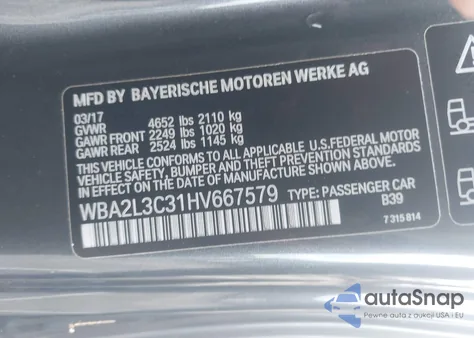 2017 BMW M240I xDrive from USA, damaged, VIN WBA2L3C31HV667579